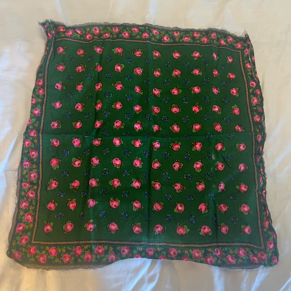 Green Floral Scarf